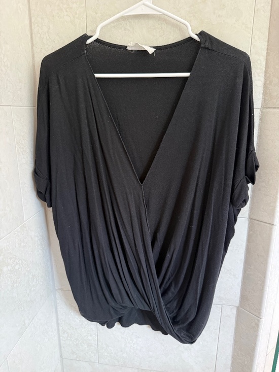 Double Zero Tops - Draped Crossover Blouse